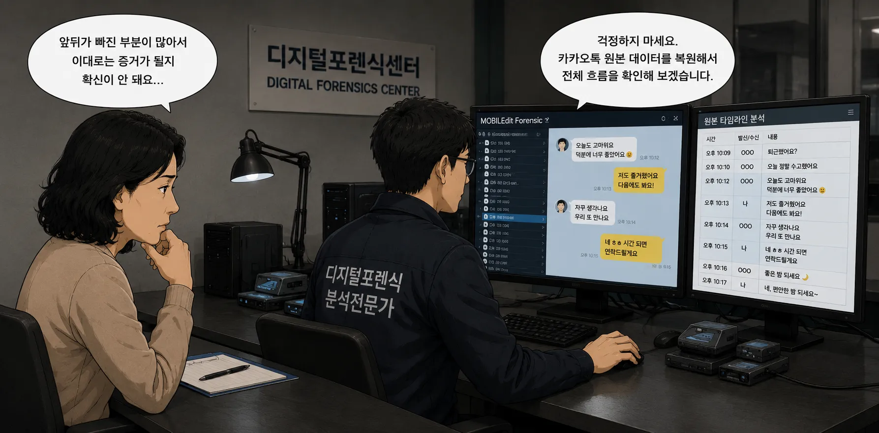 카카오톡포렌식으로 확인할 수 있는 대화 기록과 데이터