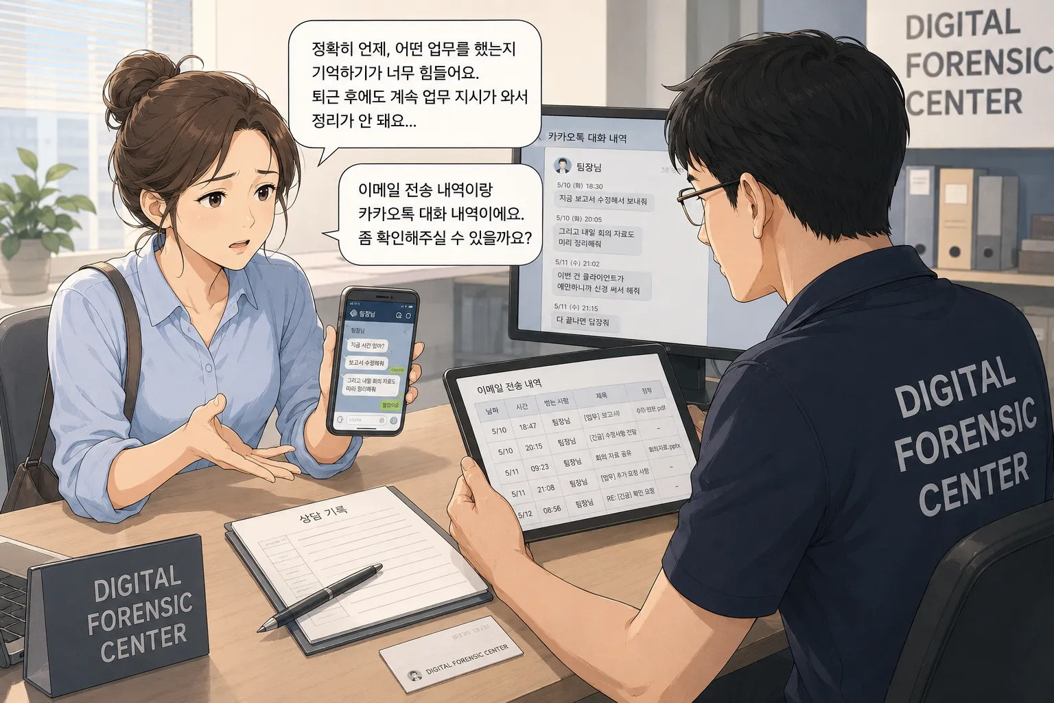 퇴근후업무지시 입증에 활용되는 디지털 증거 정리