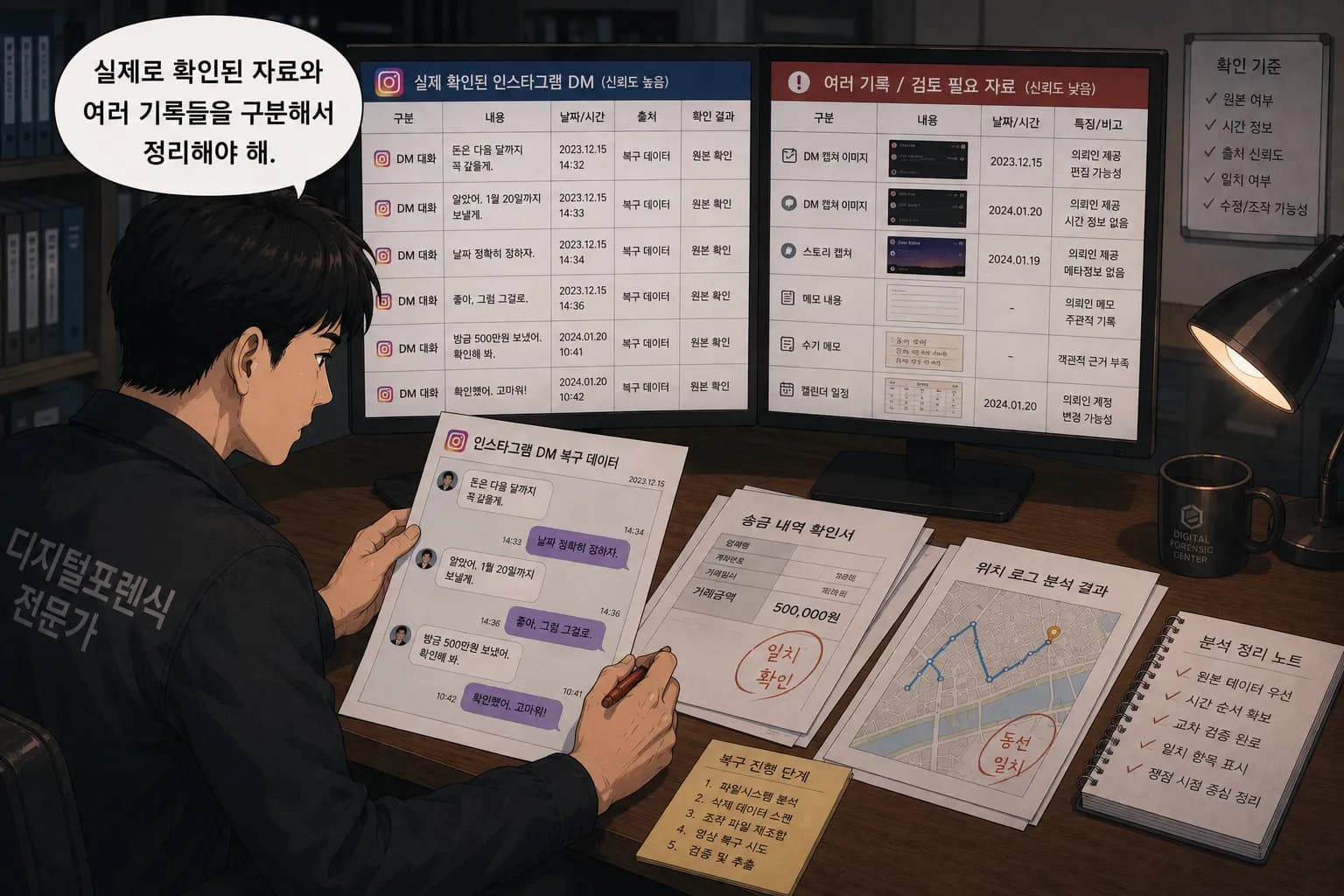 디엠복구를 위해 확인해야 할 계정과 데이터 상태