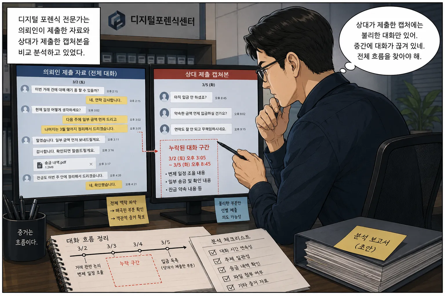 삭제 카톡 복구 과정에서 확인하는 디지털 데이터 분석