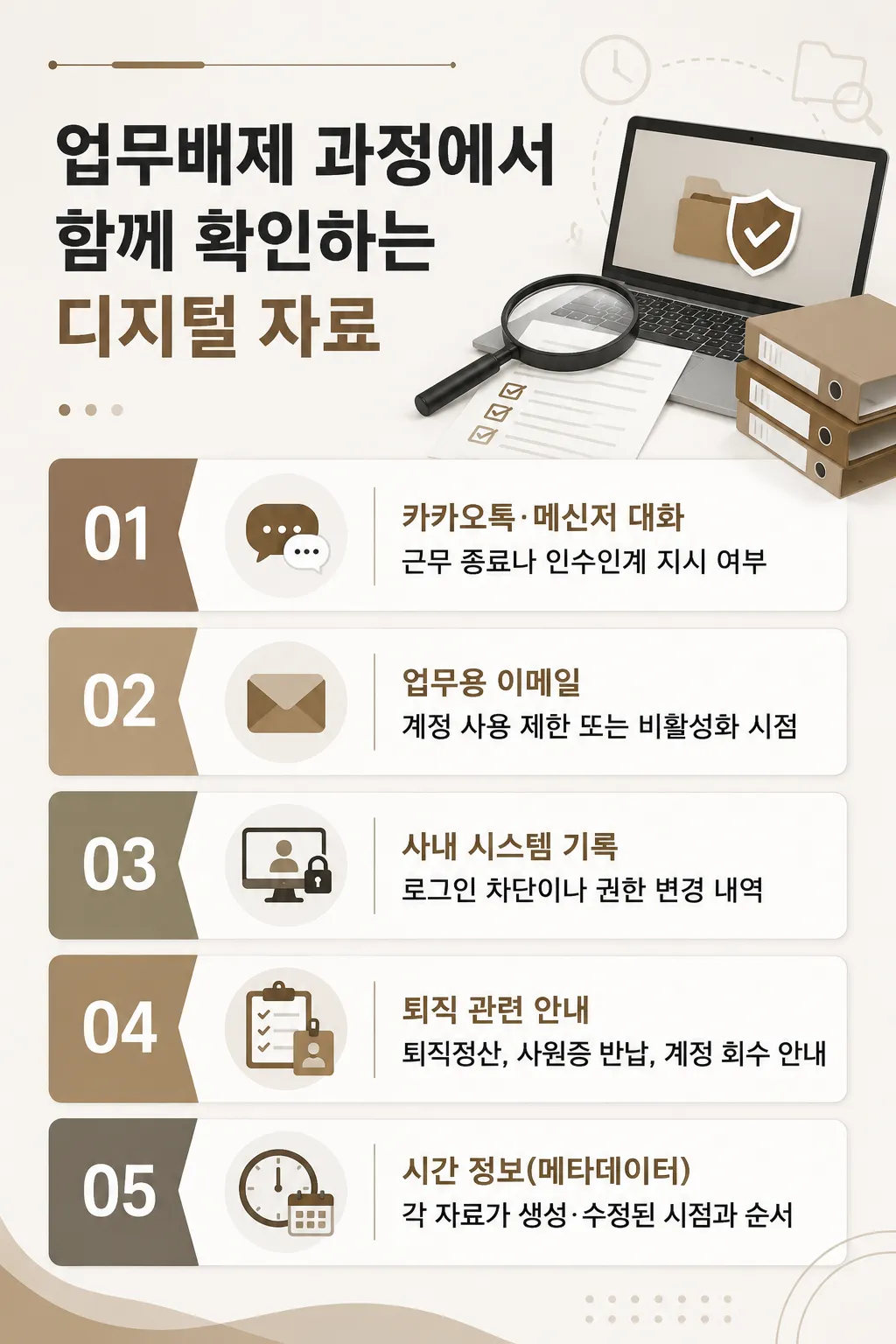 업무배제 증거 확보를 위한 디지털 자료 분석 방법
