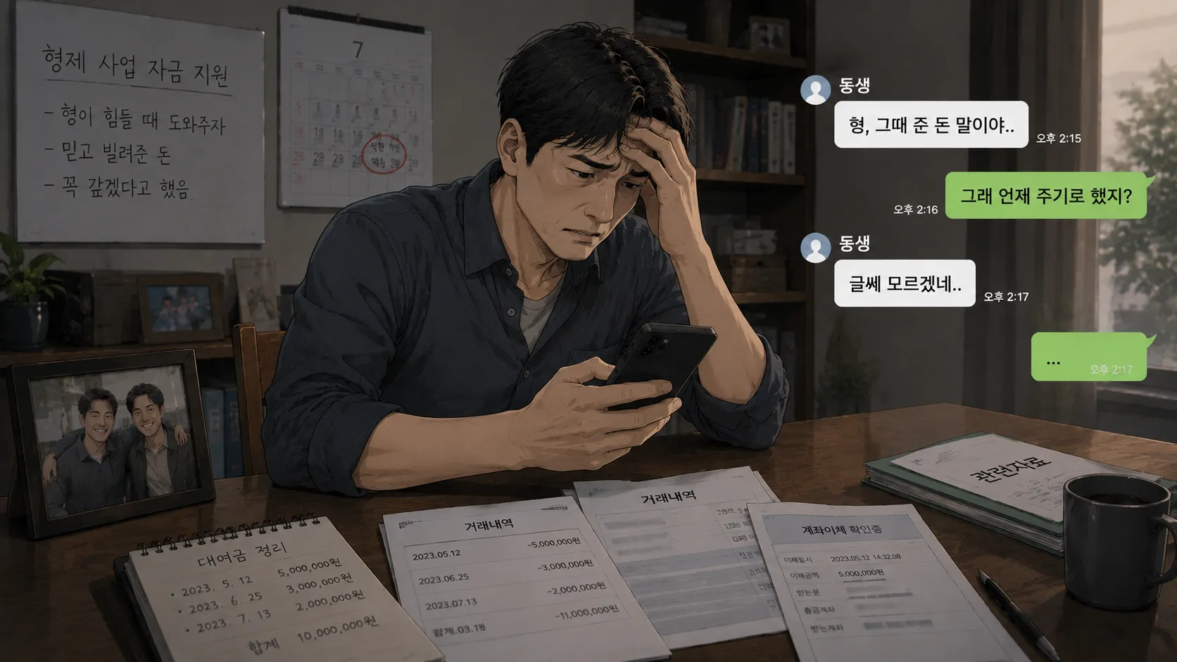 가족간금전거래 입증을 위한 송금기록과 대화 분석
