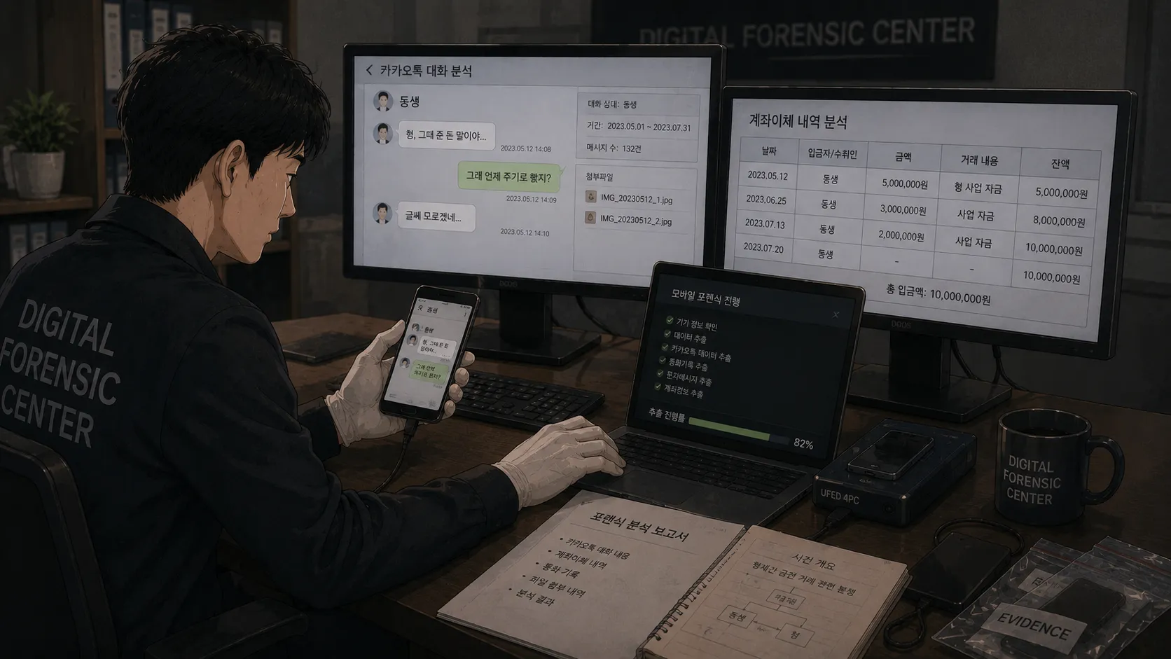 가족간금전거래의 차용 여부를 확인하는 포렌식 활용 방법