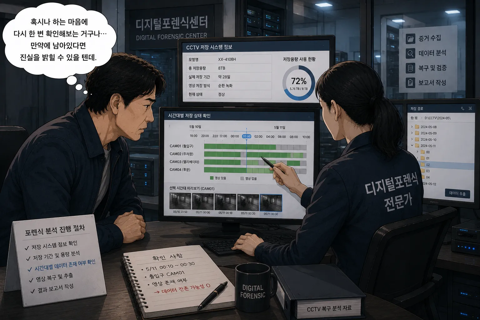 CCTV복구 과정에서 확인해야 할 저장매체 상태와 기록