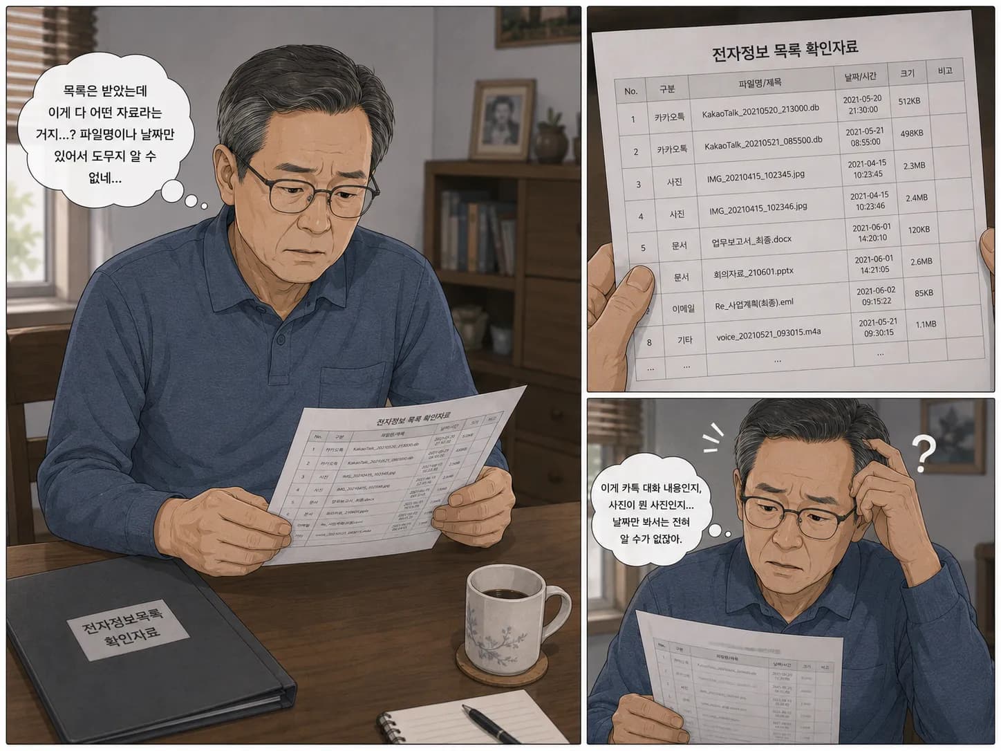 전자정보목록확인으로 분석 대상 자료를 검토하는 방법