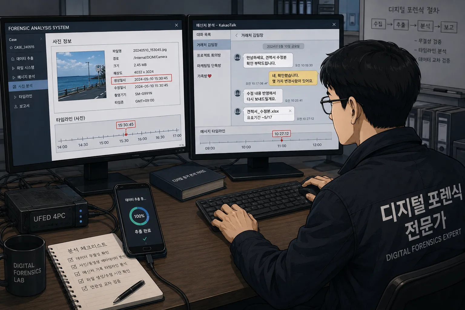 모바일포렌식으로 확인할 수 있는 디지털 데이터 범위