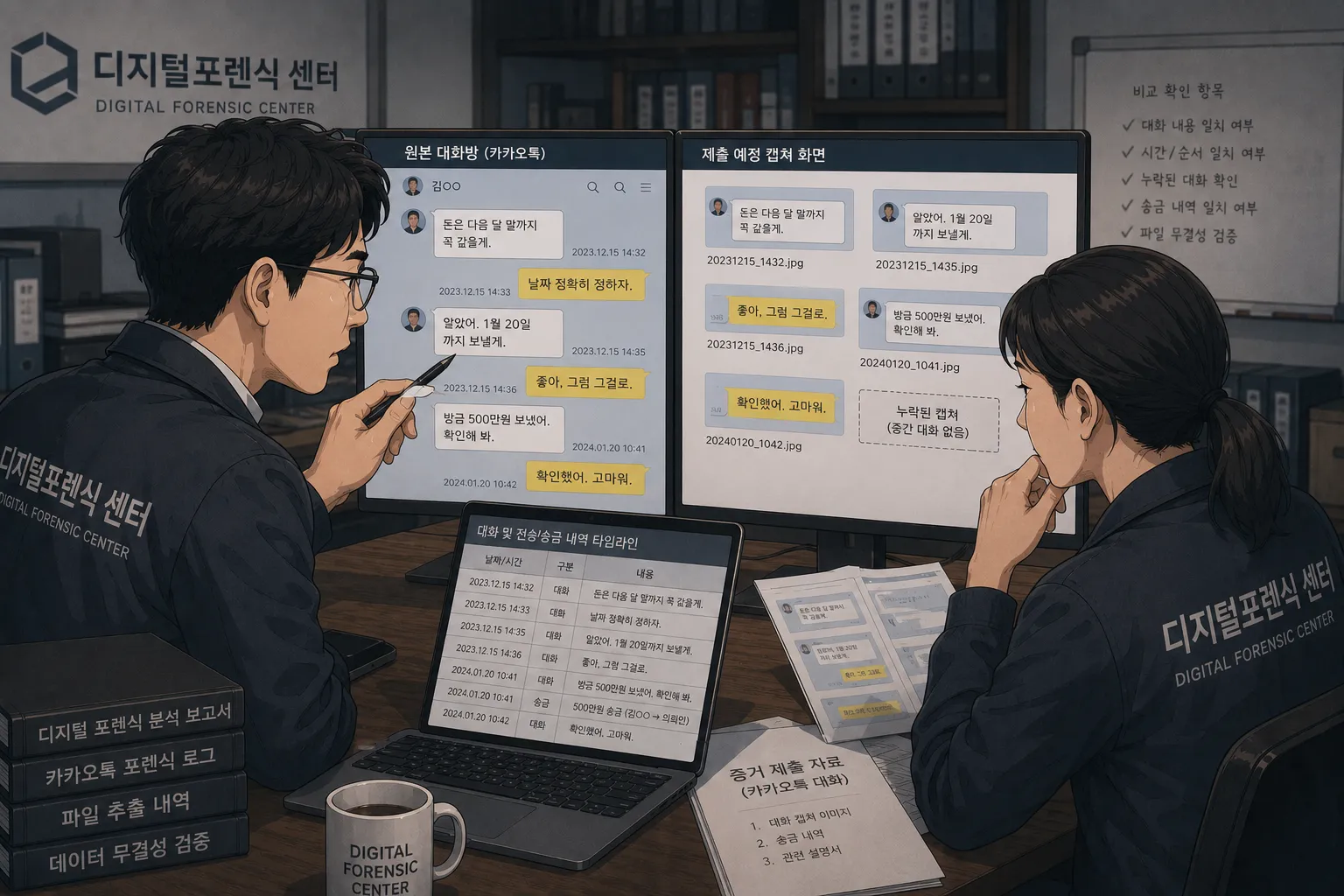 카카오톡포렌식 진행 전 확인해야 할 데이터 보존 절차
